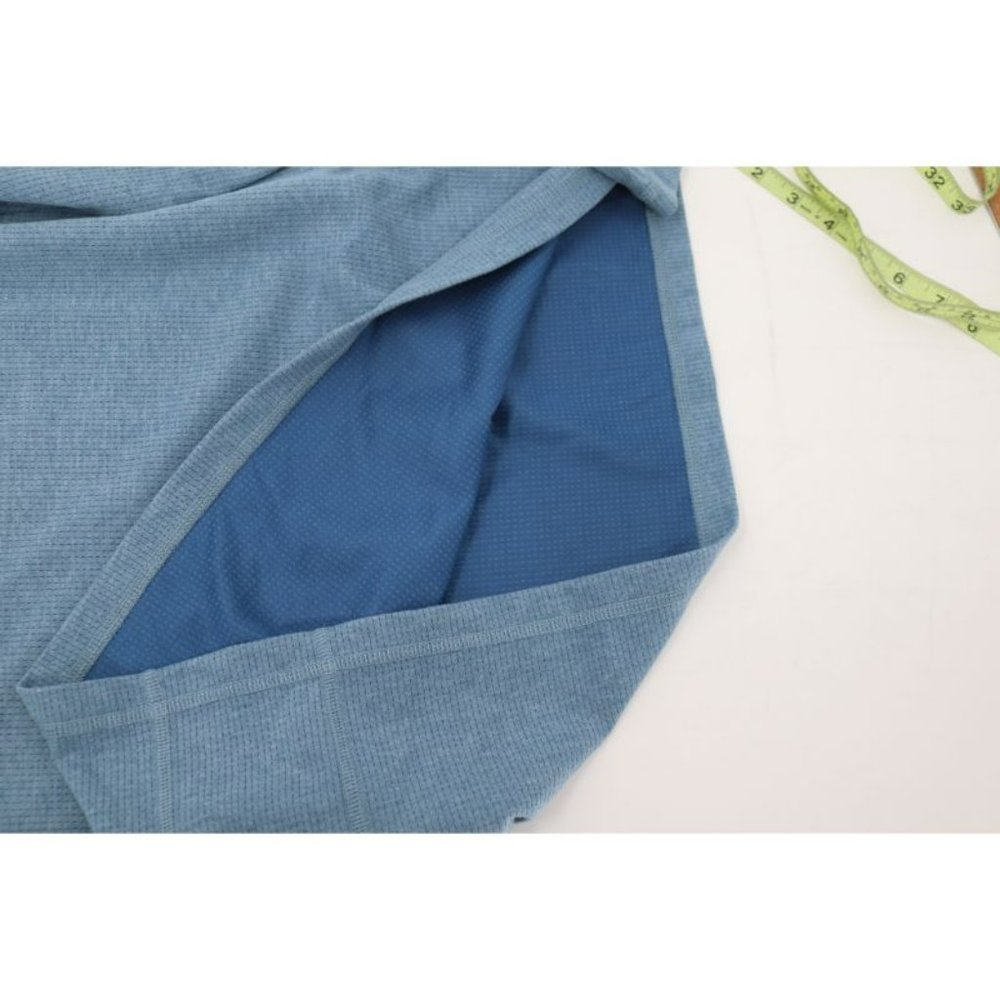 J. CREW pullover Mens L Performance 1/4 Zip Waffle Knit Lightweight Blue stretch - Picture 6 of 11